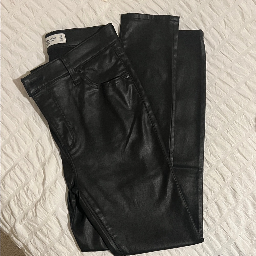 Abercrombie & Fitch Coated Black Women's Skinny Jeans